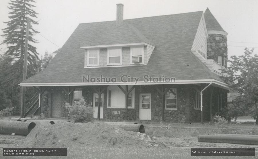 Postcard: Railroad Station, Millis, Massachusetts